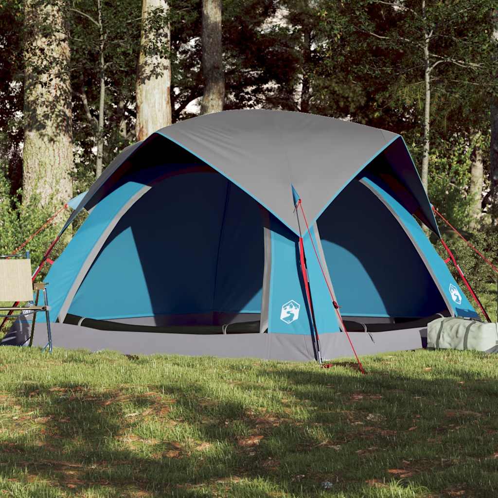 vidaXL Campingzelt 4 Personen Blau Wasserdicht