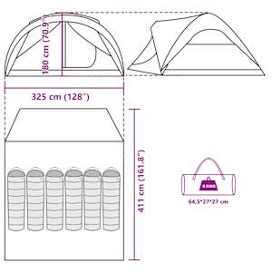 Rodinný stan tunel pro 6 osob modrý nepromokavý - obrázek 16