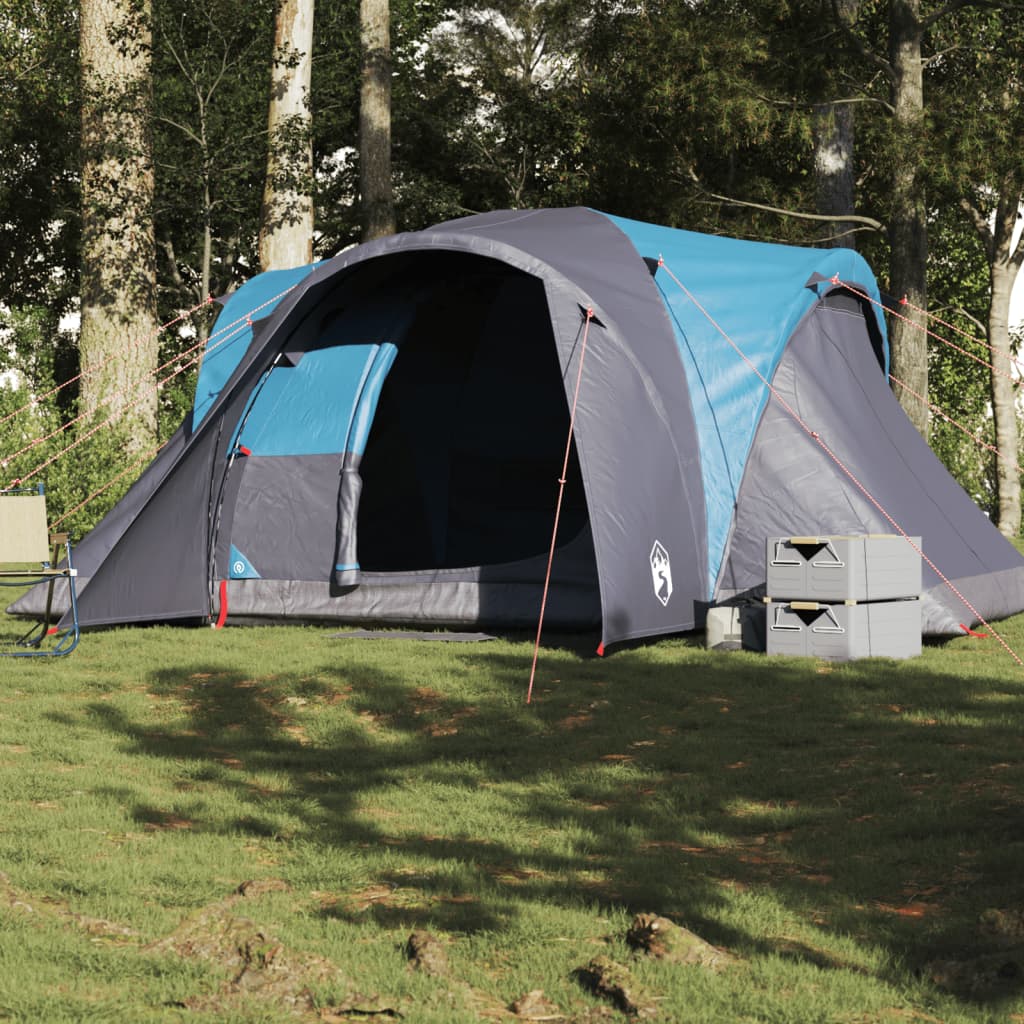 Tenda familiar em cúpula para 6 pessoas impermeável azul