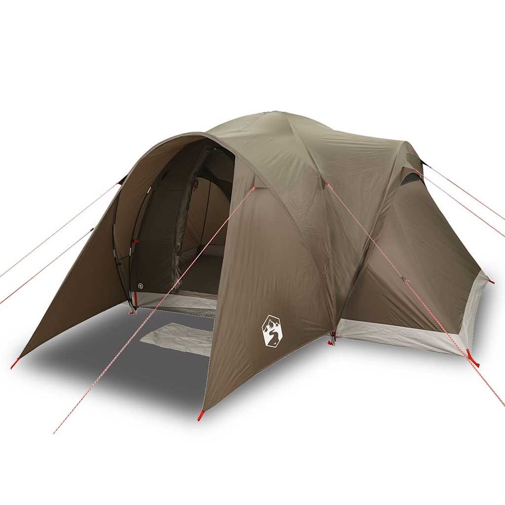vidaXL Cort de camping cupolă pentru 6 persoane, maro, impermeabil