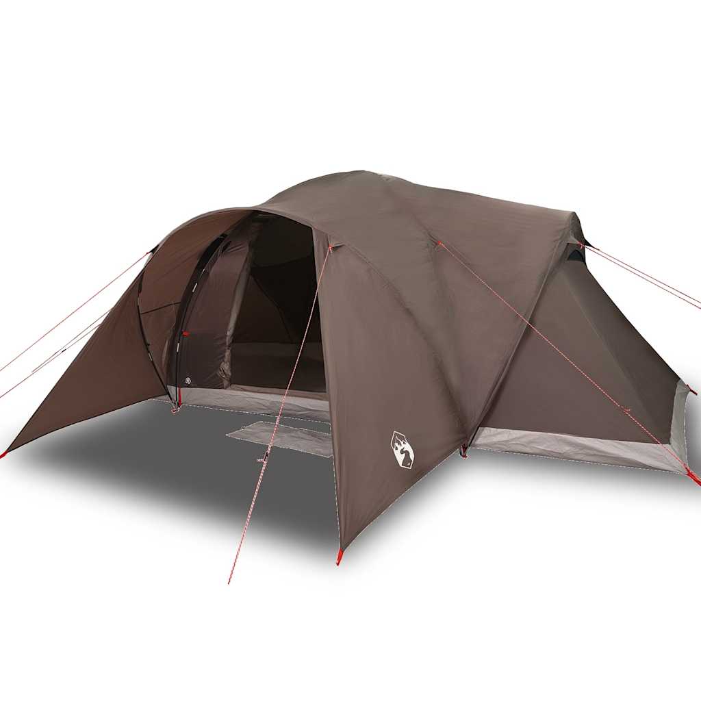 vidaXL Cort de camping cupolă pentru 6 persoane, maro, impermeabil