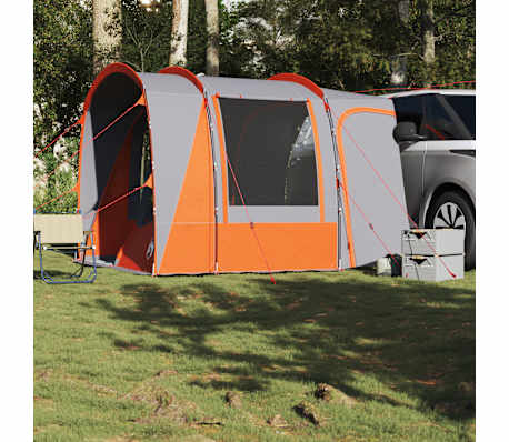 vidaXL Car Tent 4-Person Grey and Orange Waterproof