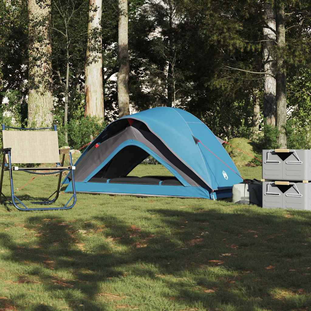 vidaXL Cort de camping pentru 1 persoană, albastru, impermeabil