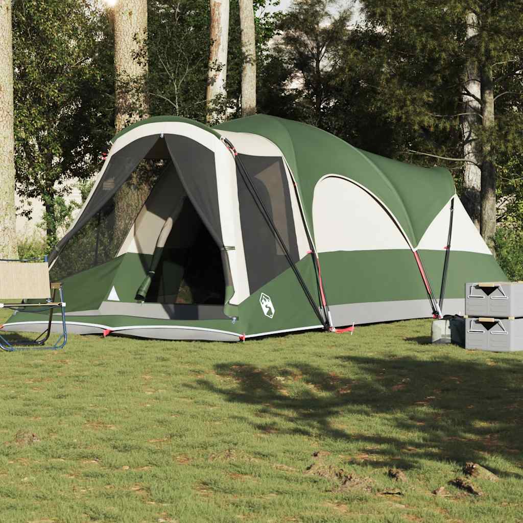 Tente familiale tunnel 8 personnes gris points de vente et orange imperméable tente vidaXL