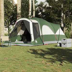 Družinski šotor za 8 oseb zelen vodoodporen