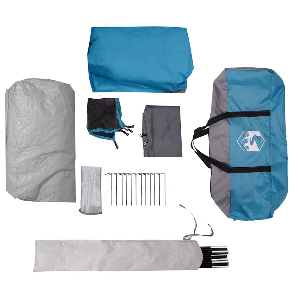 Tente familiale 2024 tunnel 8 personnes gris et orange imperméable tente vidaXL