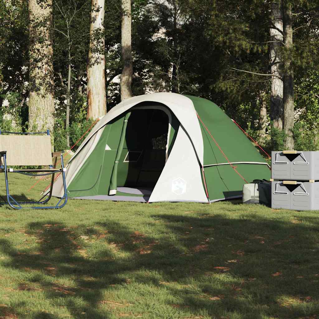 vidaXL Cabină cort de camping, 4 persoane, verde, impermeabil