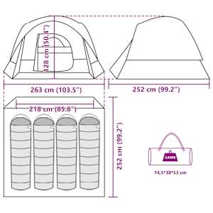Camping Stan Cabin pro 4 osoby bílá zatemňovací nepromokavý - obrázek 16