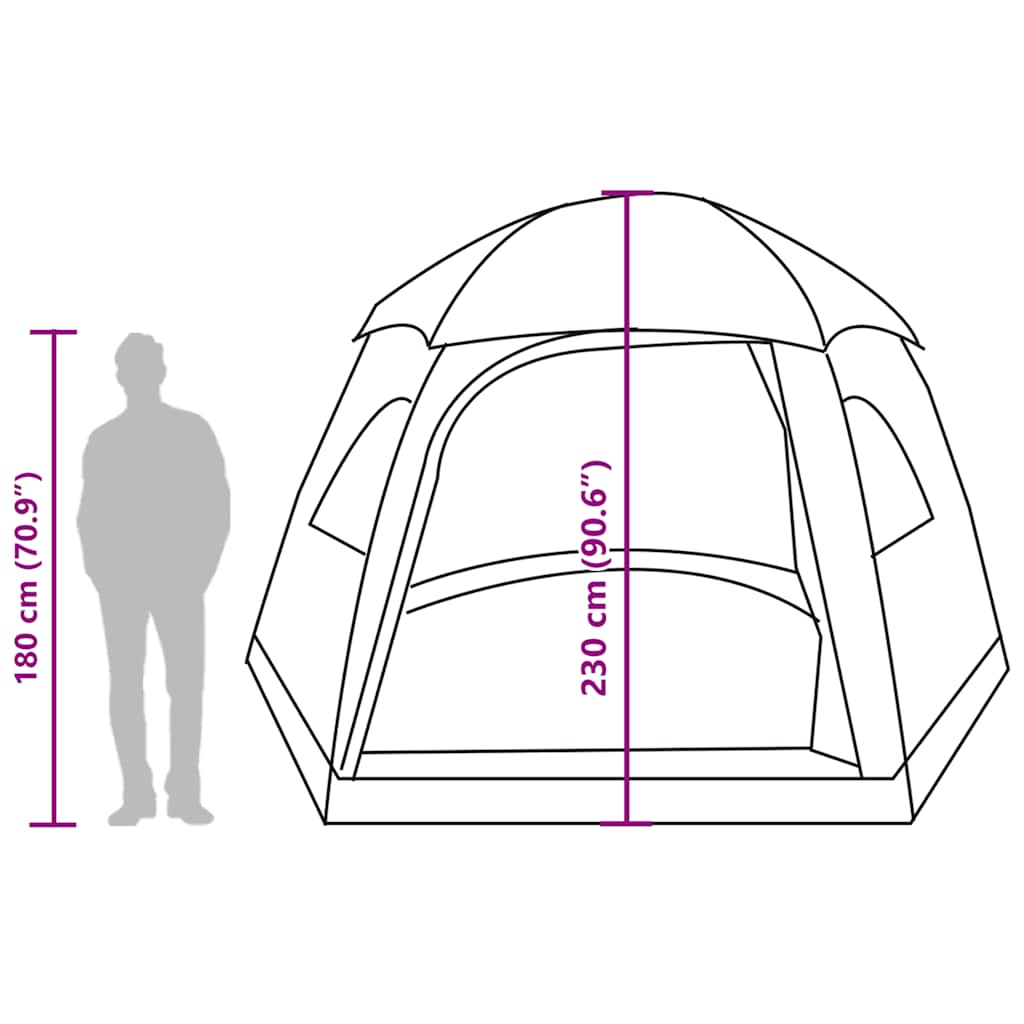 Rodinný stan Igloo pro 6 osob zelený Vodotěsný - obrázek 16
