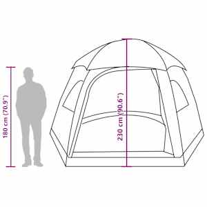 Rodinný stan Igloo pro 6 osob zelený Vodotěsný - obrázek 16