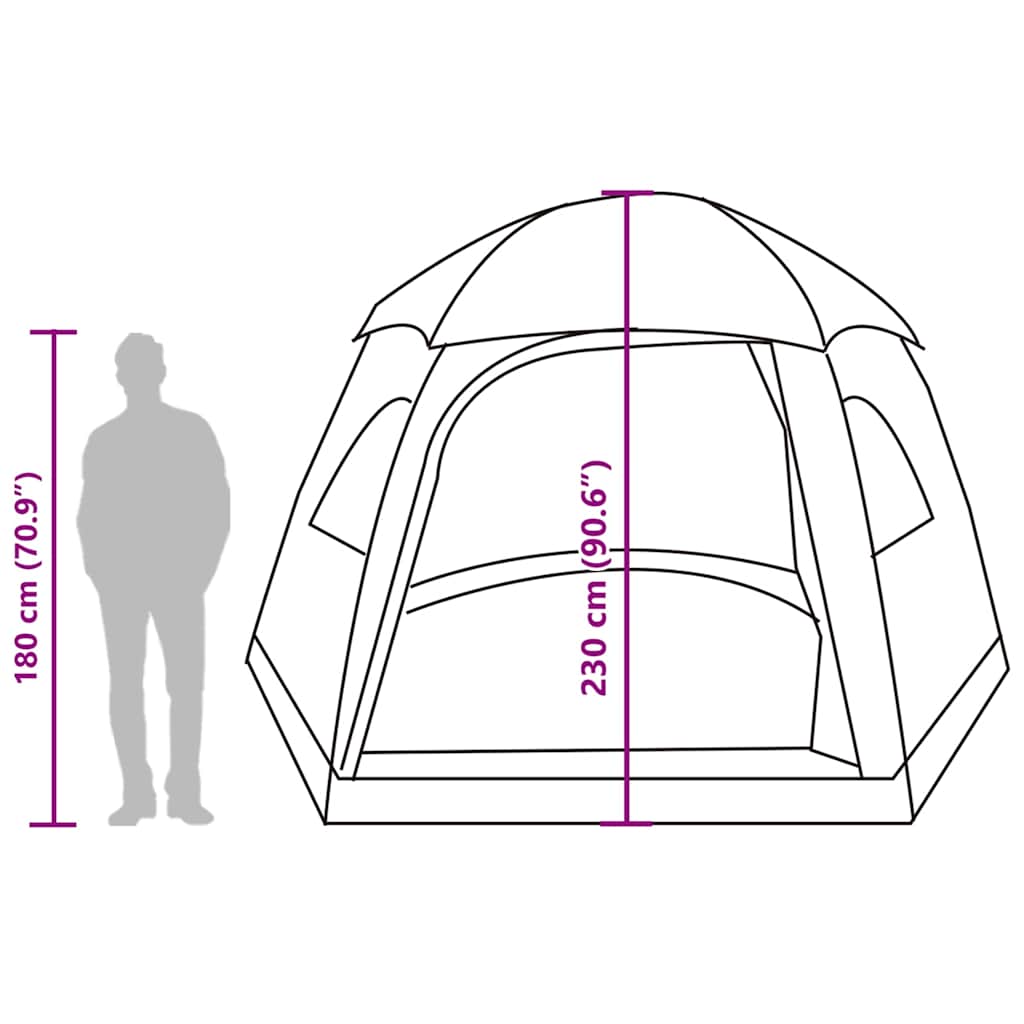 Rodinný stan Igloo pro 6 osob, šedý a oranžový, vodotěsný - obrázek 16