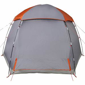 Rodinný stan Igloo pro 6 osob, šedý a oranžový, vodotěsný - obrázek 8