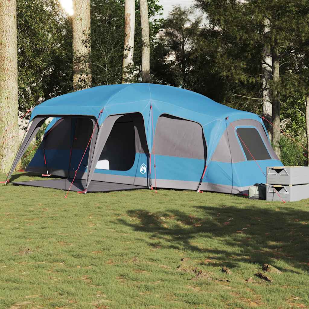 vidaXL Familietent met verandakoepel 9-persoons waterdicht blauw afbeelding