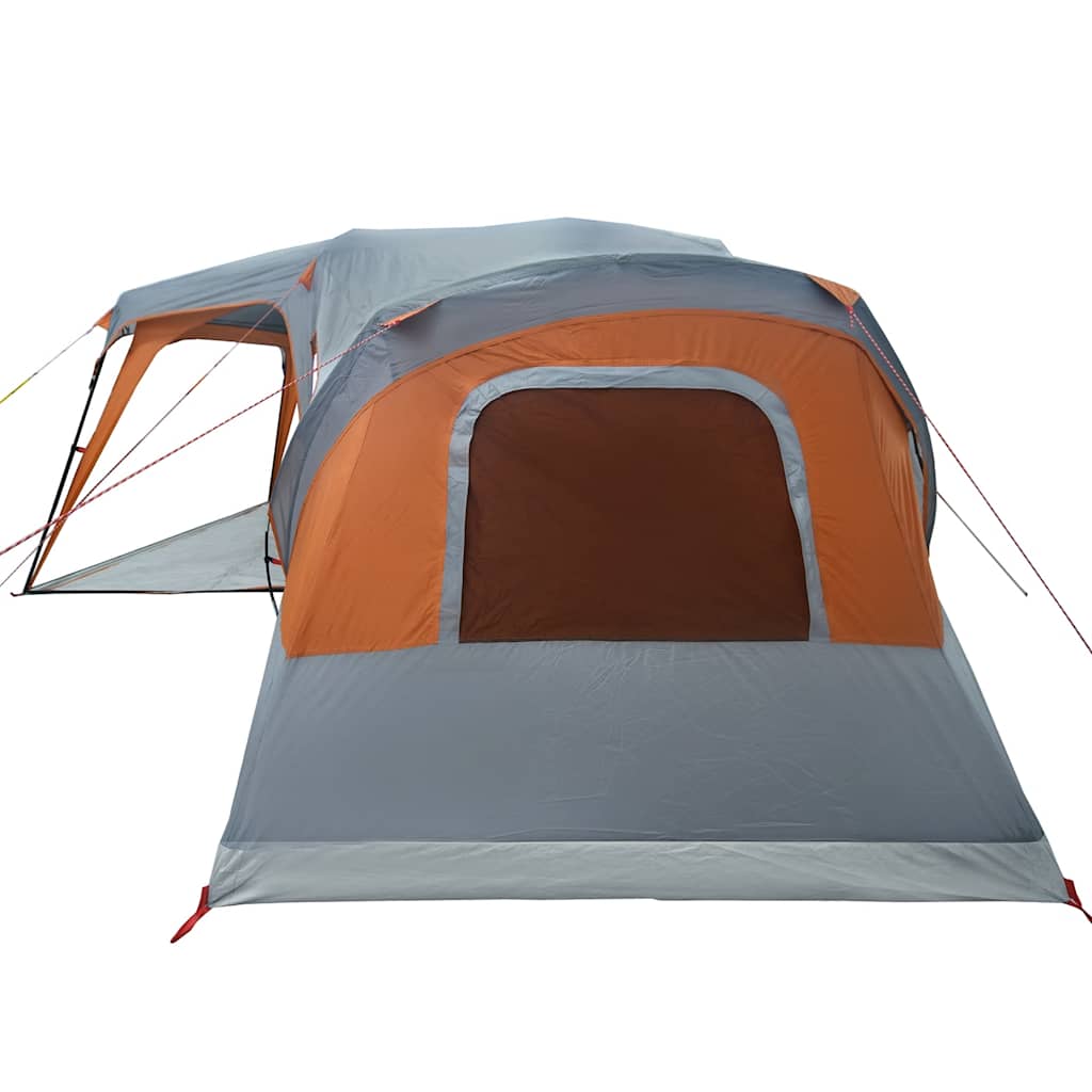 Tente familiale avec vente en gros dôme de porche 9 personnes gris et orange tente vidaXL