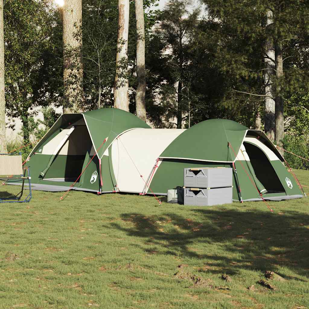 vidaXL Cort de camping pentru 5 persoane, verde, impermeabil