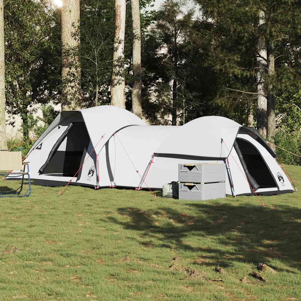 vidaXL Cort camping, 5 persoane, alb, țesătură opacă, impermeabil