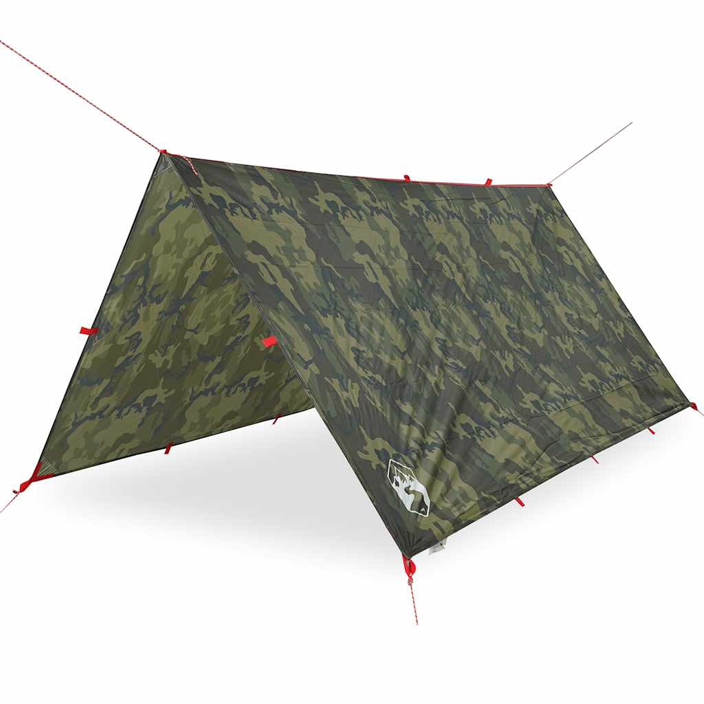 vidaXL Prelată de camping, camuflaj, 306x306 cm, impermeabilă