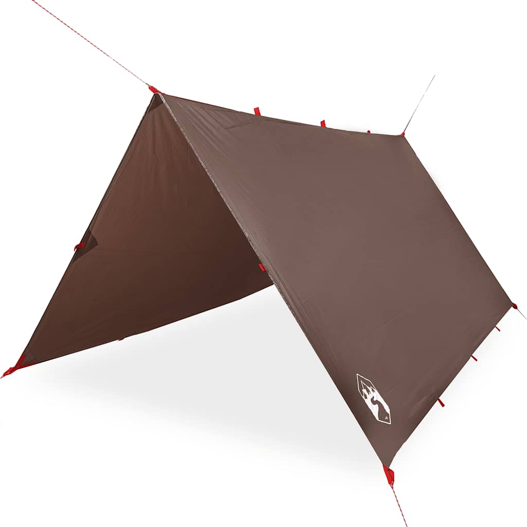 vidaXL Prelată de camping, maro, 366x306 cm, impermeabilă