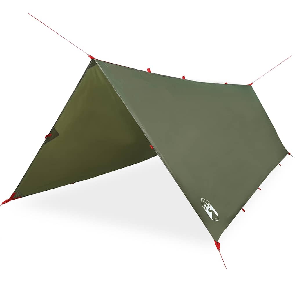 vidaXL Prelată de camping, verde măsliniu, 406x306 cm, impermeabilă