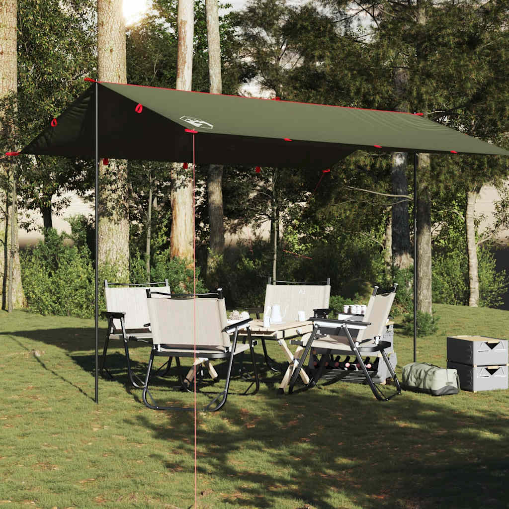 vidaXL Prelată de camping, verde măsliniu, 406x306 cm, impermeabilă