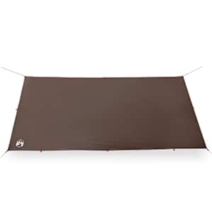 Kempingová plachta hnědá 406 x 306 cm nepromokavá - obrázek 5