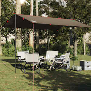 Kempingová plachta hnědá 406 x 306 cm nepromokavá - obrázek 1