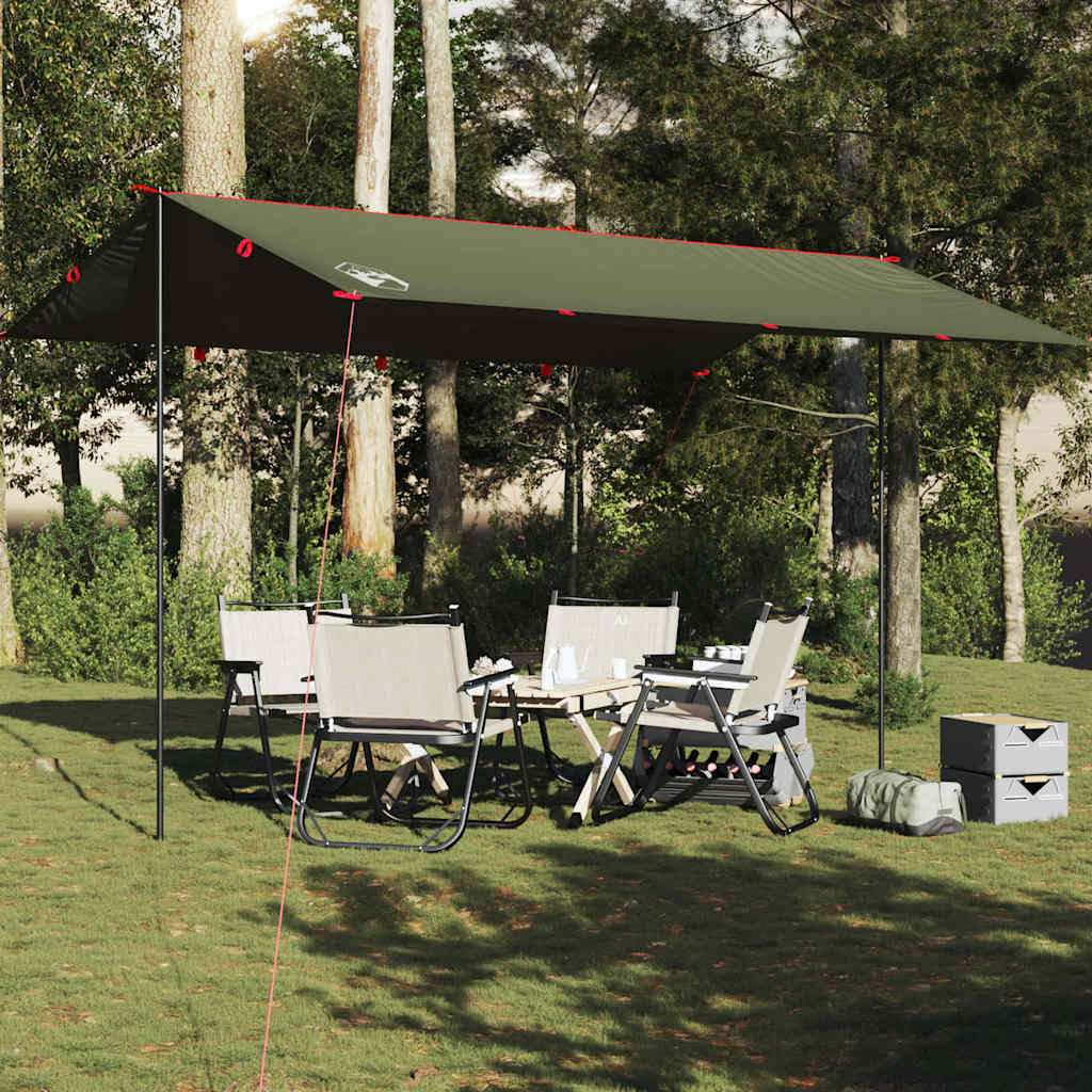 vidaXL Prelată de camping, verde măsliniu, 506x306 cm, impermeabilă