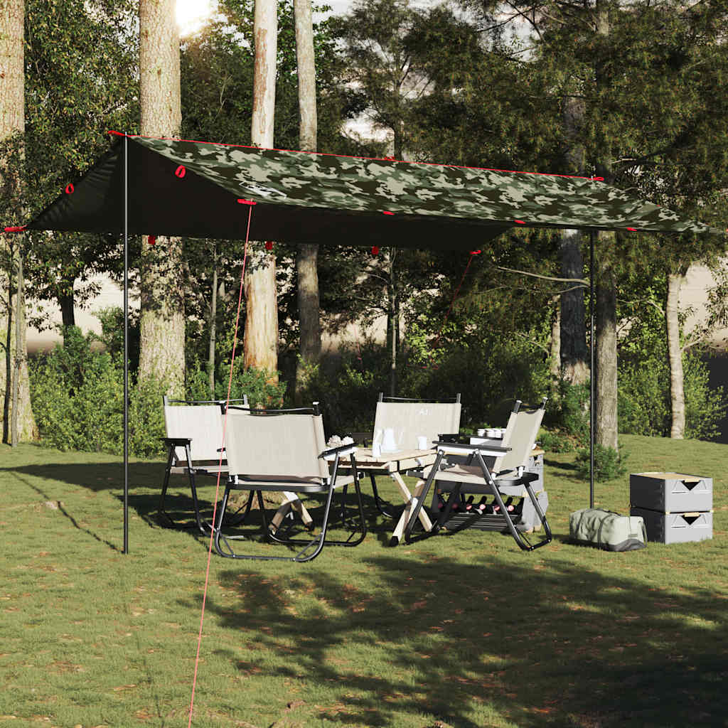 vidaXL Kampeerluifel waterdicht 506x306 cm camouflage afbeelding
