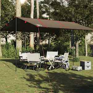 Ponjava za kampiranje rjava 451x420 cm vodoodporna