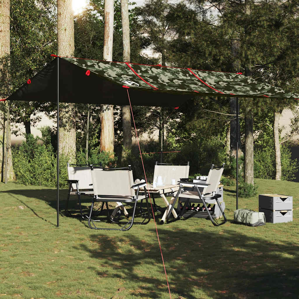 vidaXL Kampeerluifel waterdicht 451x420 cm camouflage afbeelding