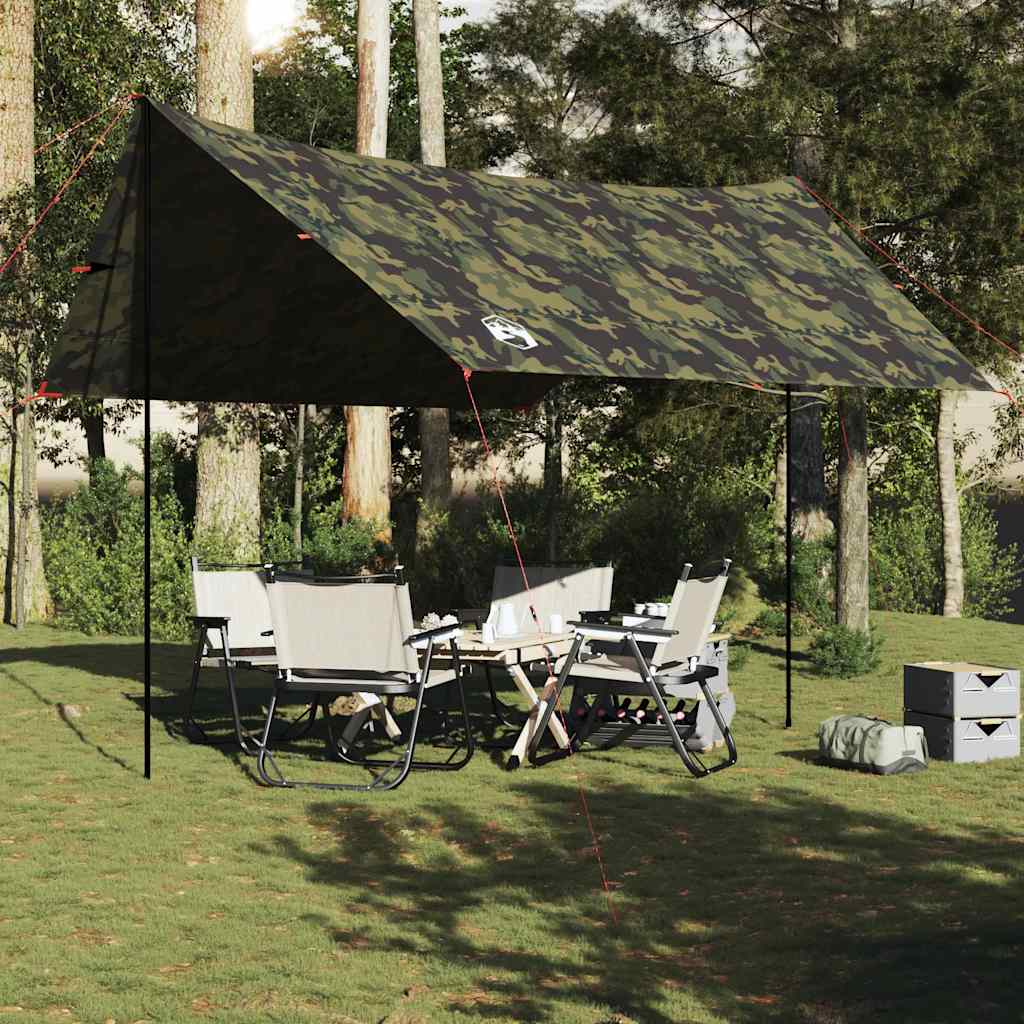 vidaXL Kampeerluifel waterdicht 462x306x211 cm camouflage afbeelding
