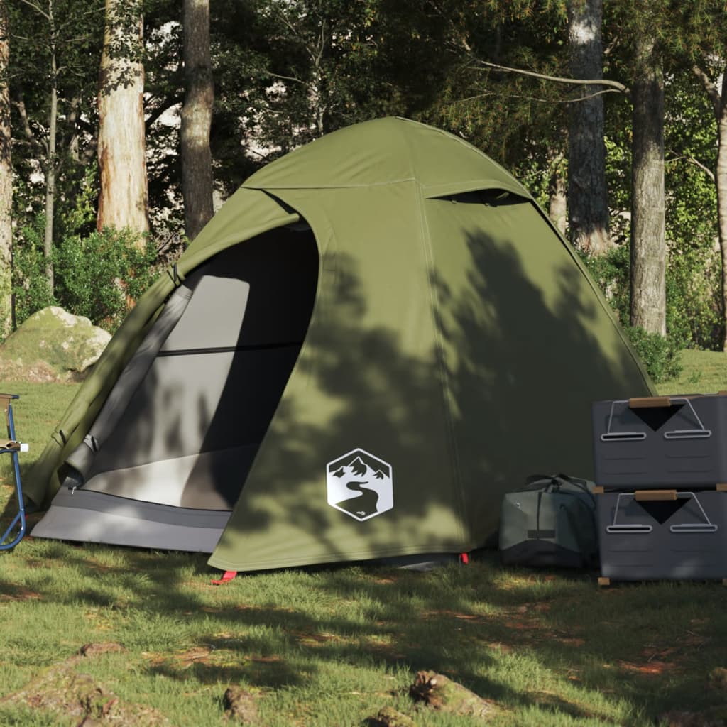 Tenda campismo cúpula p/ 2 pessoas impermeável verde azeitona