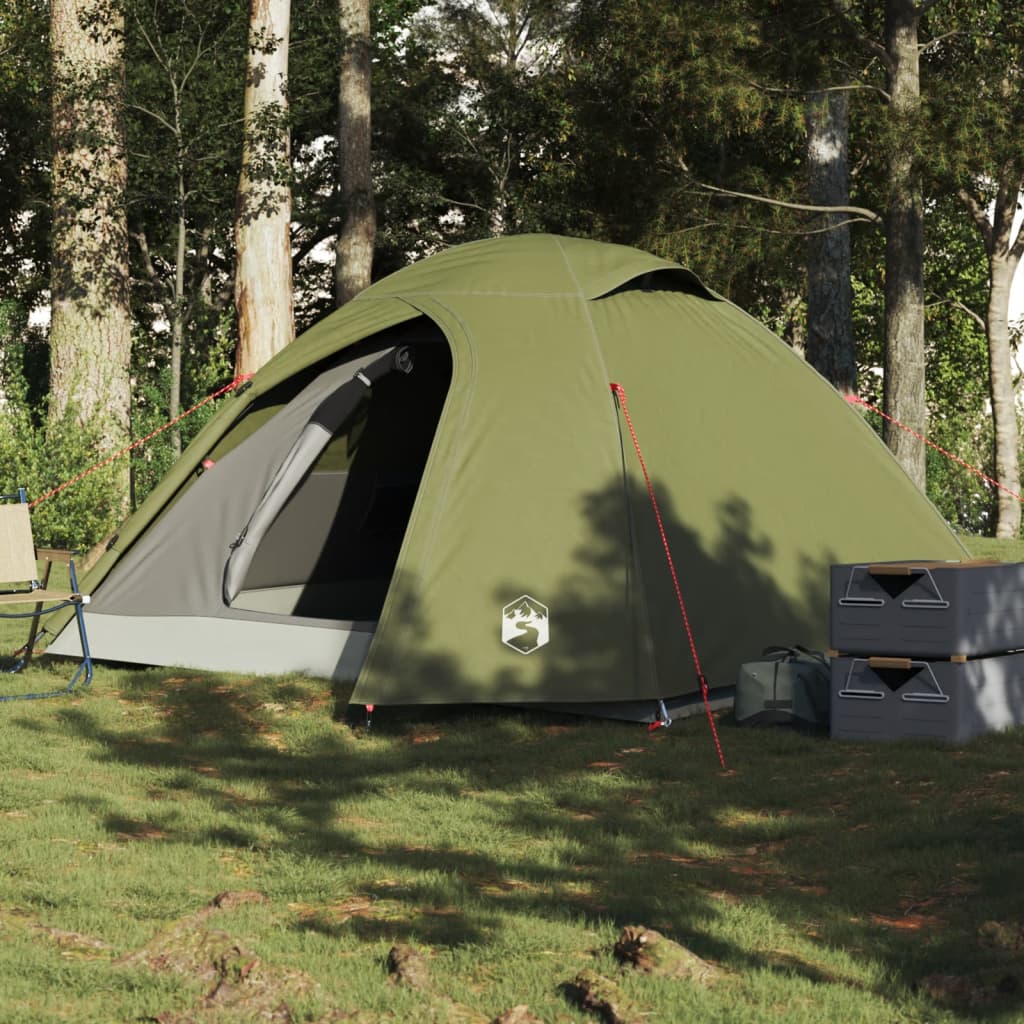 Tenda campismo cúpula p/ 3 pessoas impermeável verde azeitona