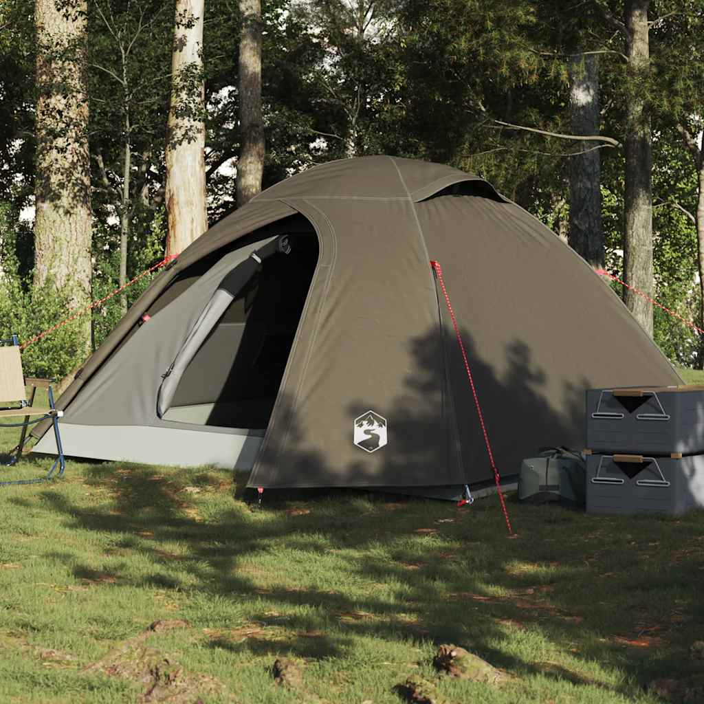 vidaXL Cort de camping cupolă pentru 4 persoane, maro, impermeabil