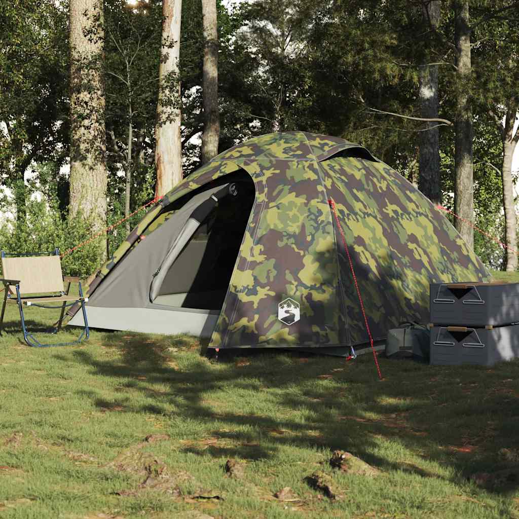 vidaXL Koepeltent 4-persoons waterdicht camouflage afbeelding