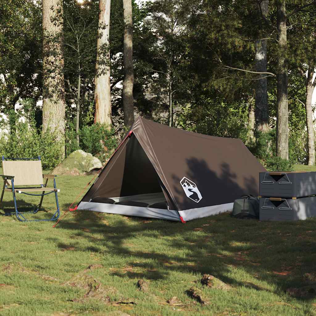 vidaXL Tent 2-persoons waterdicht bruin afbeelding
