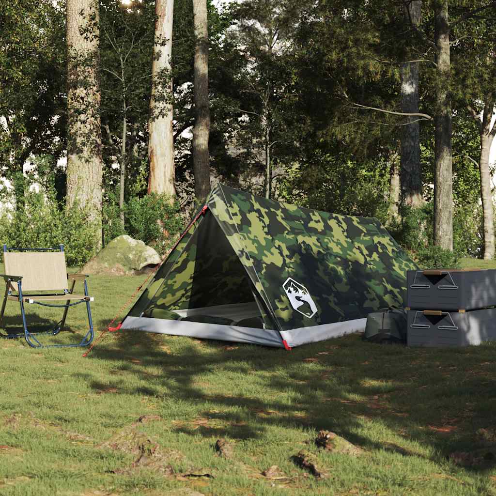 vidaXL Tent 2-persoons waterdicht camouflage afbeelding