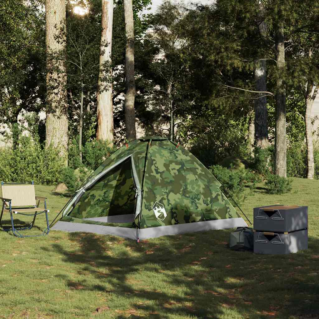 vidaXL Koepeltent 2-persoons waterdicht camouflage afbeelding
