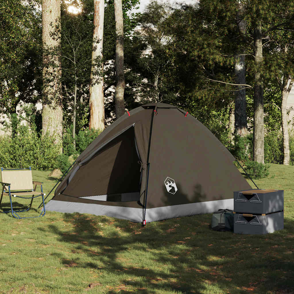 vidaXL Cort de camping cupolă pentru 4 persoane, maro, impermeabil