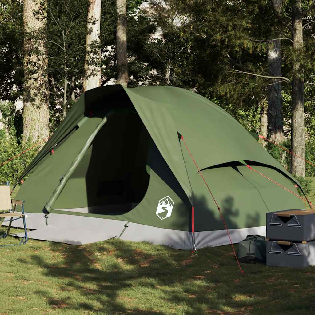 vidaXL Cort camping cupolă 4 persoane verde măsliniu impermeabil