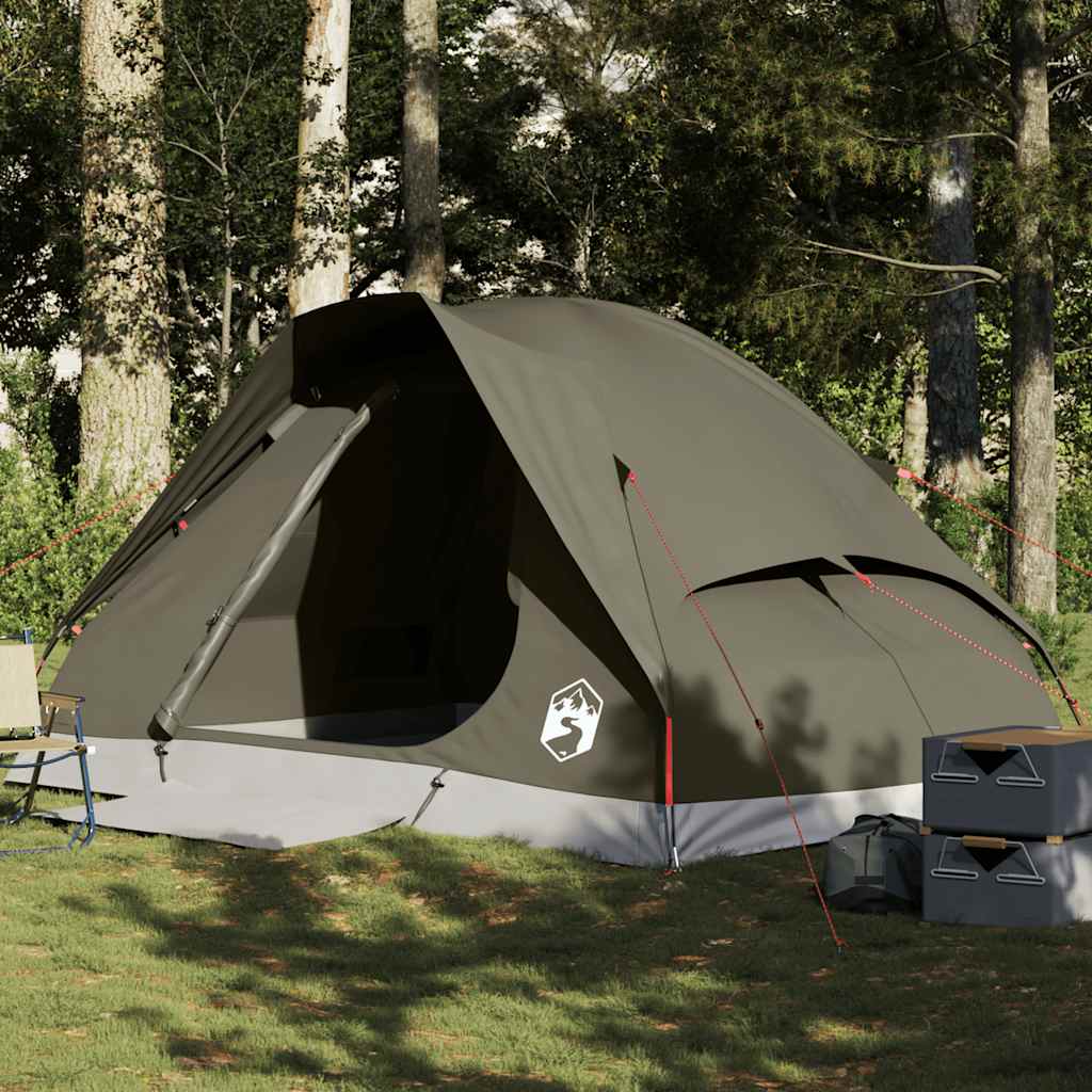 vidaXL Cort de camping cupolă pentru 4 persoane, maro, impermeabil