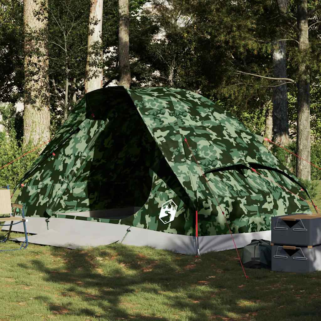 vidaXL Kuppelzelt 4 Personen Camouflage Wasserdicht