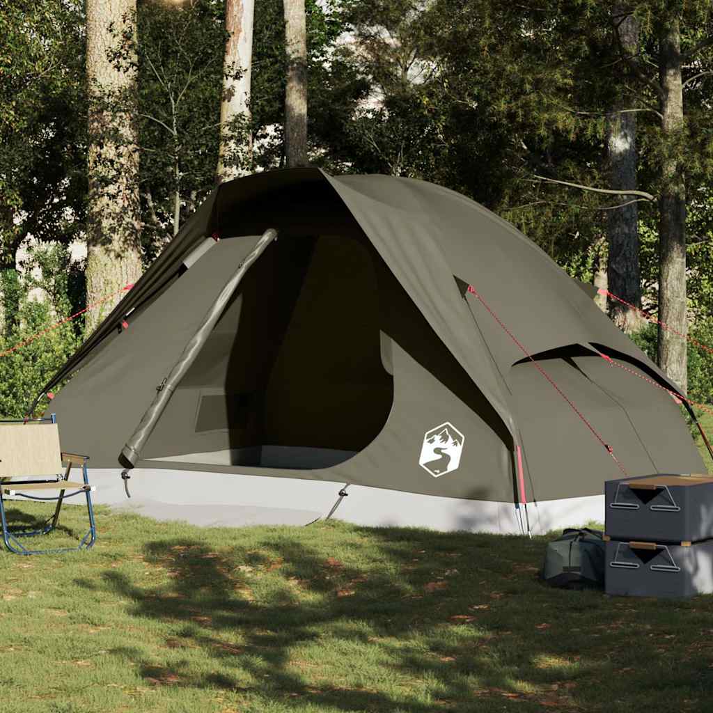 vidaXL Cort de camping cupolă pentru 6 persoane, maro, impermeabil