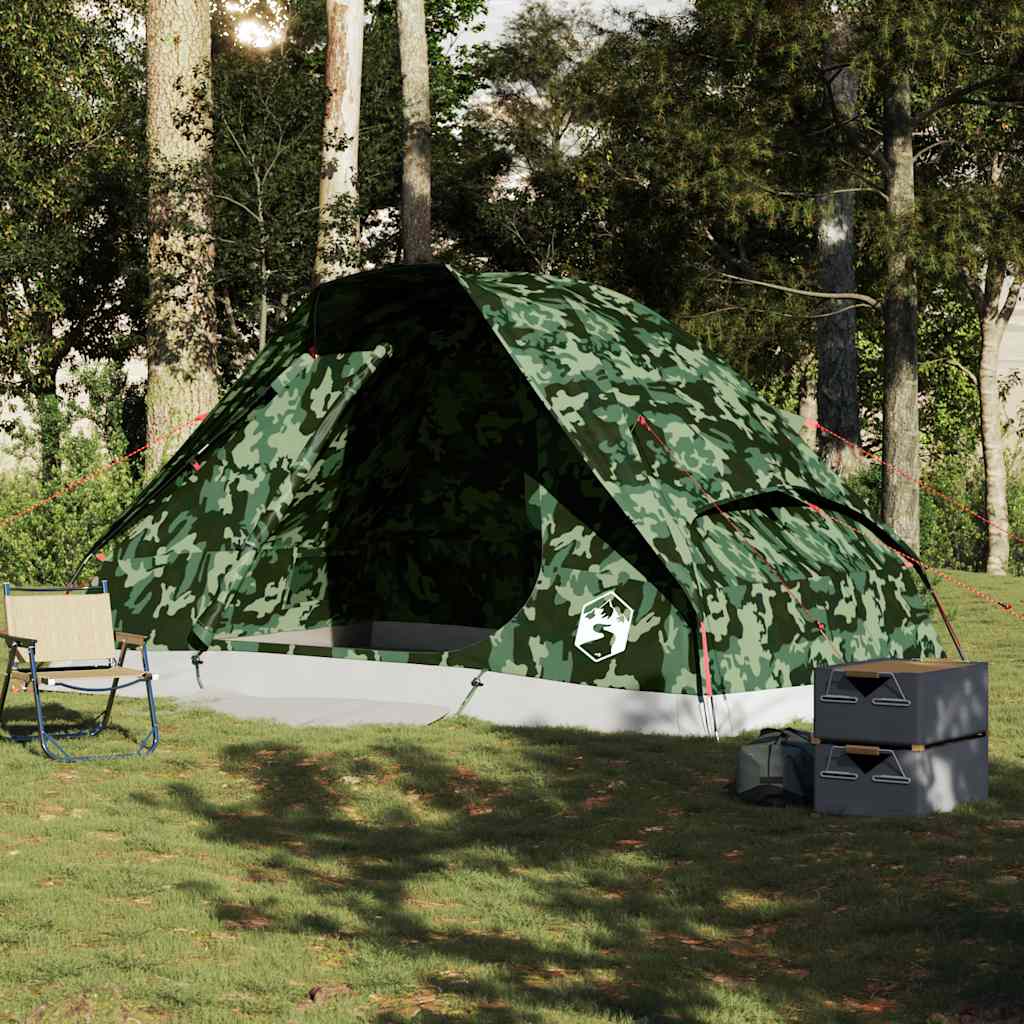vidaXL Koepeltent 6-persoons waterdicht camouflage afbeelding