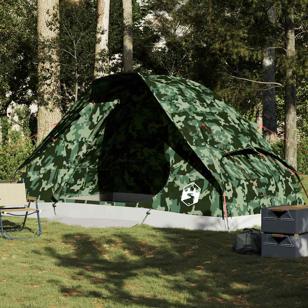 vidaXL Kuppeltelt for camping 6 personer kamuflasje vanntett