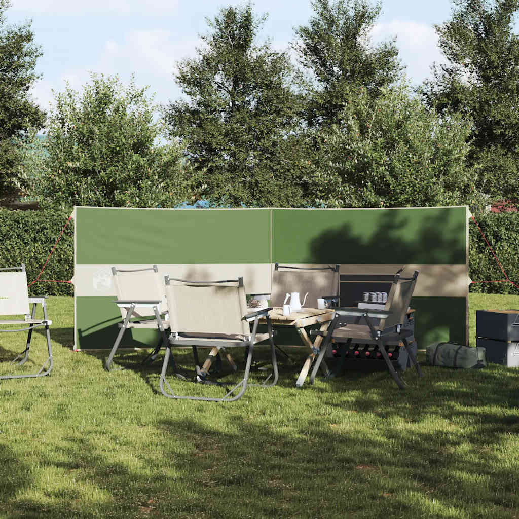 vidaXL Paravan de camping verde 344x120 cm impermeabil