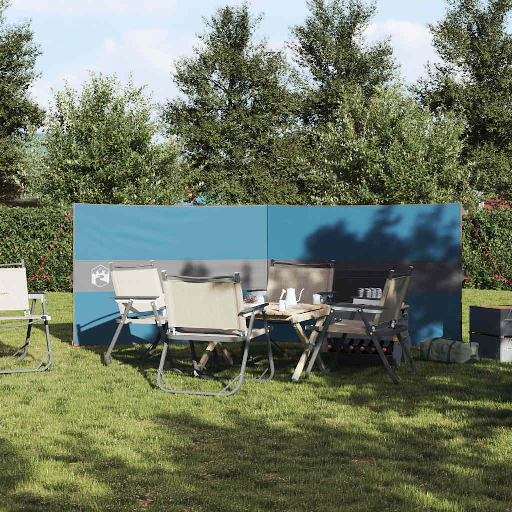 vidaXL Paravan de camping, albastru, 344x120 cm, impermeabil