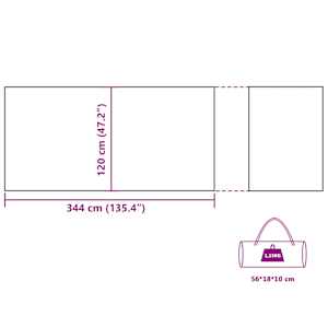 Kempingový větrolam modrý 344x120 cm nepromokavý - obrázek 12