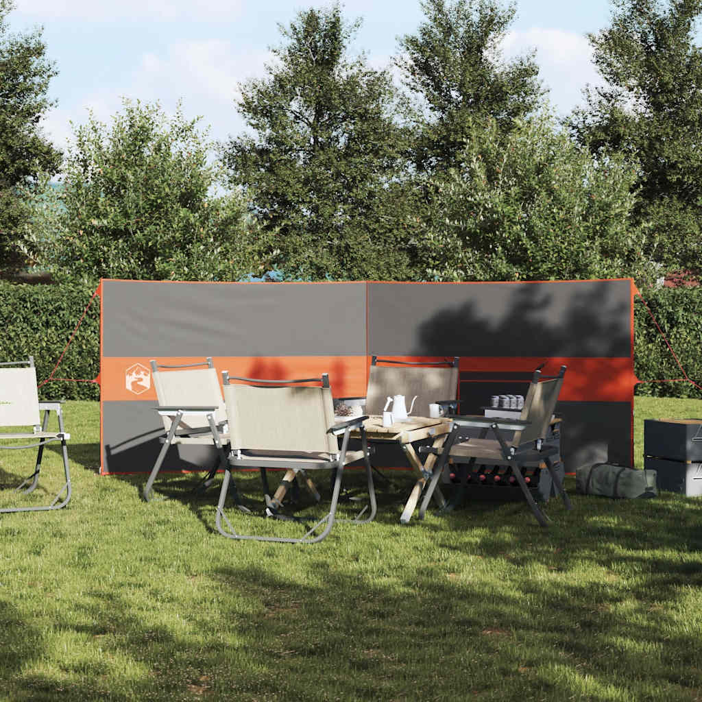 vidaXL Paravan de camping, gri/portocaliu, 344x120 c, impermeabil