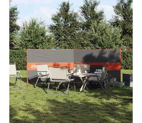 vidaXL Brise-vent de camping gris et orange 344x120 cm imperm&eacute;able